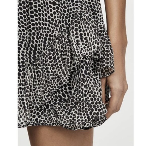 Ramy Brook BITSY 100% Silk Black & White Polka Dot Sleeveless Drop Waist Dress - Picture 2 of 16